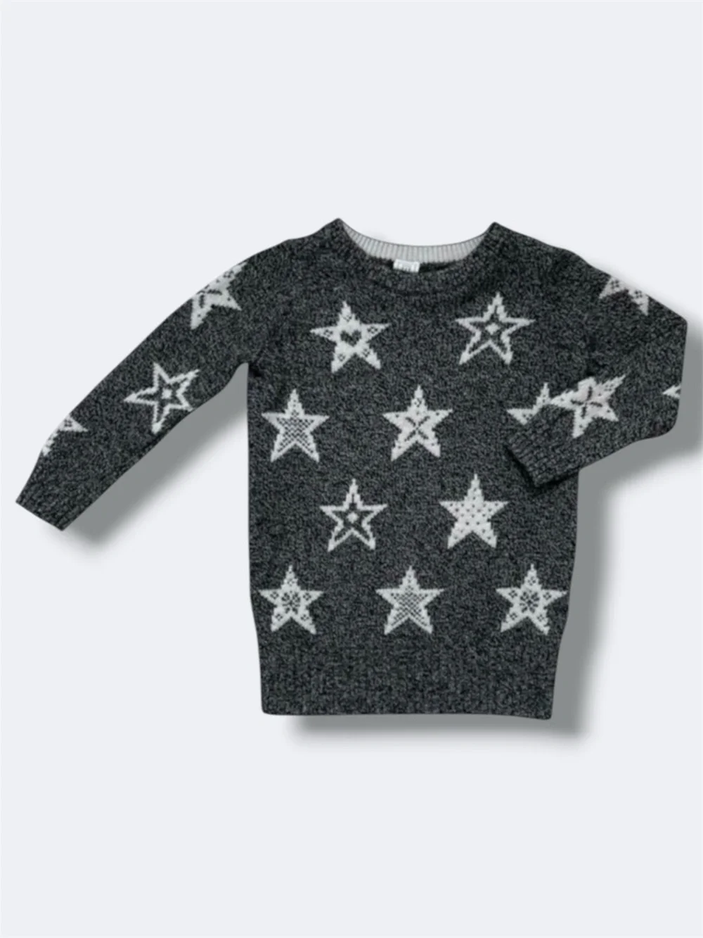 🌻3/$25 Baby Gap Sweater Toddler 2T Black Cream Stars Cotton Wool Crew Neck